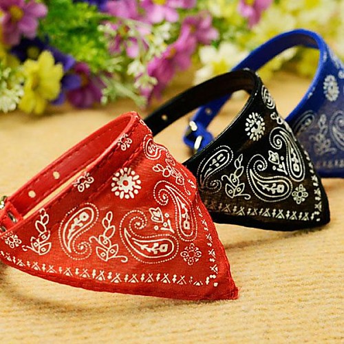 

Cat Dog Collar PU Leather Red Blue