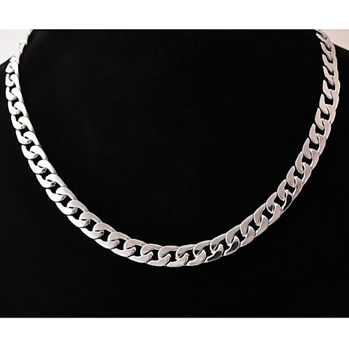 

Men's Chain Necklace Cuban Baht Chain Stainless Steel Titanium Steel Silver Necklace Jewelry For Street Gift Casual