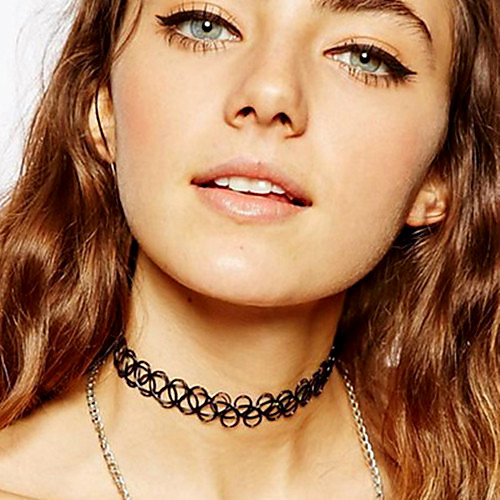

Women's Choker Necklace Tattoo Choker Flower Personalized Tattoo Style European Fashion Acrylic Black Necklace Jewelry For Party Special Occasion Birthday Congratulations Gift Daily