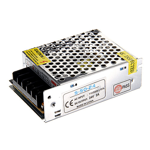 

1PC 24V 2A 48W LED Voltage Constant Voltage AC/DC LED Switching Power Supply Converter(110-220V to DC24V)