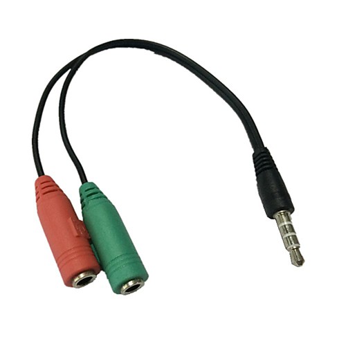 

3.5mm Stereo 4-Position Plug to 3.5mm Mic & Headphone Jack for iPhone Audio Adapter