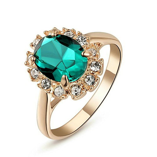 

Band Ring Sapphire Solitaire Red Blue Green Crystal Gold Plated Imitation Diamond Cocktail Ring Ladies Classic 6 7 8 9 / Statement Ring / Women's / Synthetic Emerald / Cubic Zirconia / Zircon