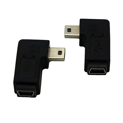 

правый / левый под углом 90 градусов мини-USB от мужчины к женщине расширения адаптера Conventer