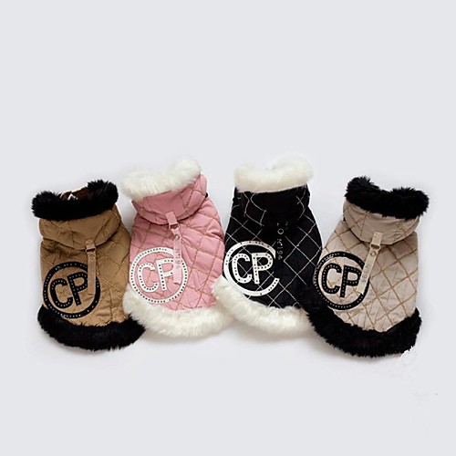 

Dog Coat Crystal / Rhinestone Winter Dog Clothes Puppy Clothes Dog Outfits Light Brown Black Pink Costume for Girl and Boy Dog Mixed Material S M L XL XXL