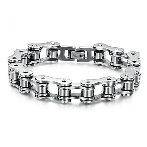 

Men's Chain Bracelet Personalized Unique Design Punk Stainless Steel Bracelet Jewelry Silver / Black / Silver For Party Wedding Casual Daily