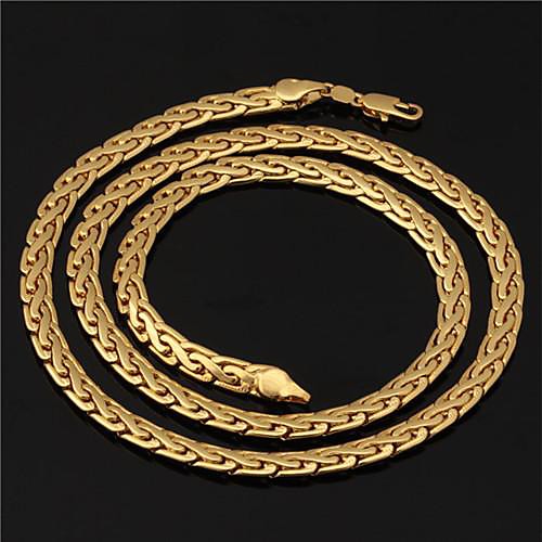 

Choker Necklace Chain Necklace Beaded Necklace Figaro Chunky Foxtail chain Ladies Dubai Gold Plated Yellow Gold 18K Gold Filled Golden Necklace Jewelry For Wedding Party Daily Casual Sports