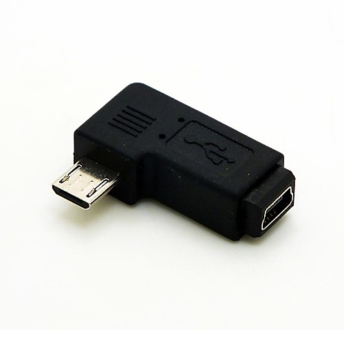 

Left Angled 90 degree Micro USB Male to Mini USB Female Extension Adapter Conventer