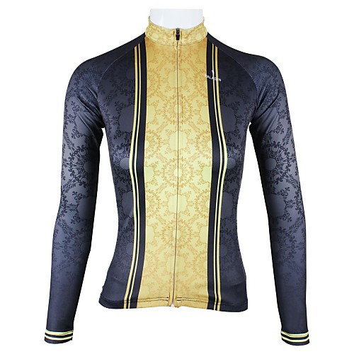 

ILPALADINO Women's Long Sleeve Cycling Jersey Winter Summer Polyester Black Patchwork Plus Size Bike Jersey Top Mountain Bike MTB Road Bike Cycling Quick Dry Breathable Back Pocket Sports Clothing