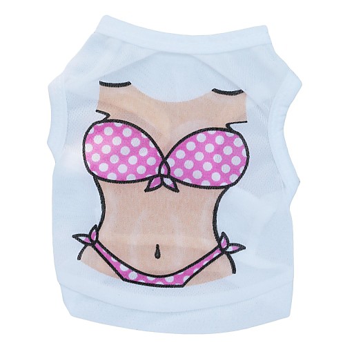 

Cat Dog Shirt / T-Shirt Puppy Clothes Cartoon Dog Clothes Puppy Clothes Dog Outfits White Costume for Girl and Boy Dog Terylene XS S M L