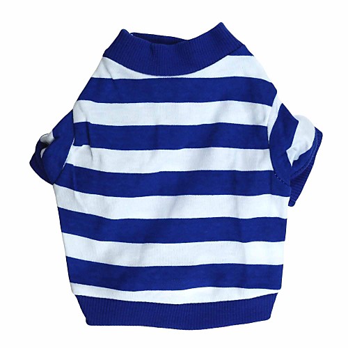 

Cat Dog Shirt / T-Shirt Puppy Clothes Stripes Dog Clothes Puppy Clothes Dog Outfits Breathable Blue Costume for Girl and Boy Dog Cotton XS S M L