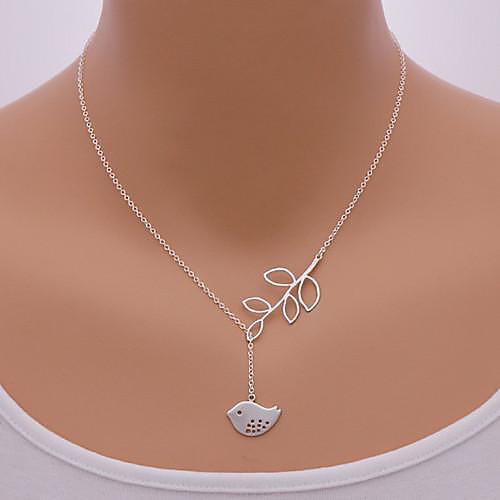 

Women's Pendant Necklace Lariat Bird Leaf Animal Ladies Cute Alloy Silver Necklace Jewelry 1pc For Party Casual Daily Office & Career