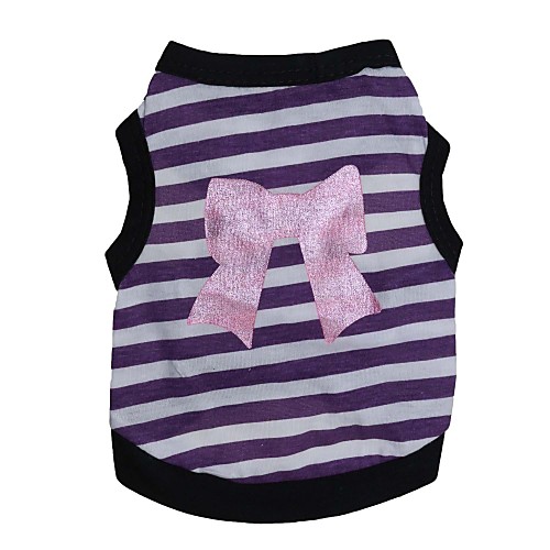 

Cat Dog Shirt / T-Shirt Stripes Heart Dog Clothes Puppy Clothes Dog Outfits Breathable Purple Pink Costume for Girl and Boy Dog Cotton XS S M L