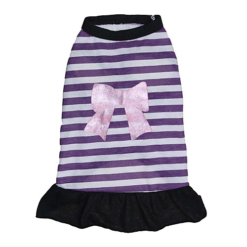 

Cat Dog Dress Stripes Fashion Casual / Daily Dog Clothes Puppy Clothes Dog Outfits Breathable Purple Costume for Girl and Boy Dog Cotton XS S M L