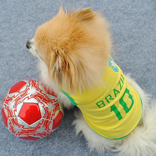 

Cat Dog Shirt / T-Shirt Jersey Dog Clothes Yellow Costume Terylene Letter & Number Holiday Sports XS S M L