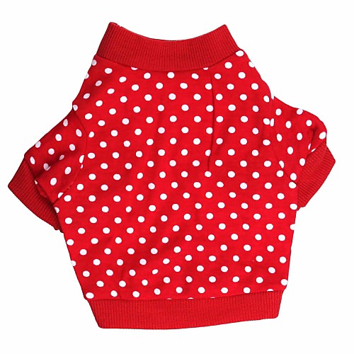 

Cat Dog Shirt / T-Shirt Polka Dot Dog Clothes Puppy Clothes Dog Outfits Breathable Red Costume for Girl and Boy Dog Cotton XS S M L
