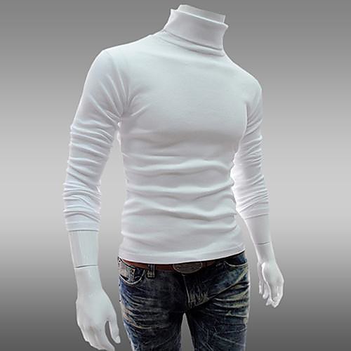 

Men's Vintage Solid Colored Pullover Long Sleeve Regular Sweater Cardigans White Black Purple