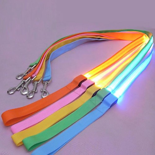 

Cat Dog Leash LED Lights Nylon Yellow Red