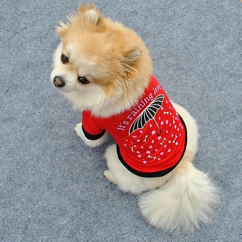 

Cat Dog Shirt / T-Shirt Dog Clothes Red Costume Cotton Heart XS S M L