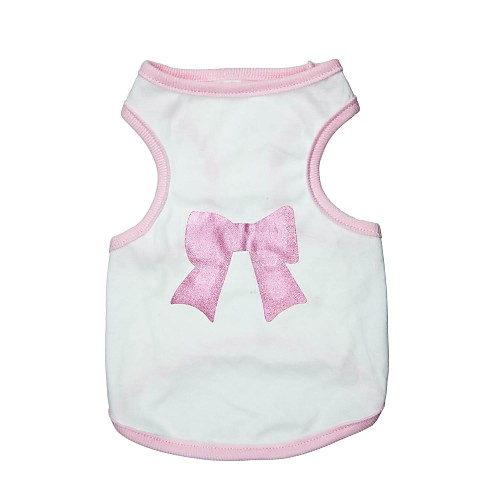 

Cat Dog Shirt / T-Shirt Bowknot Dog Clothes Puppy Clothes Dog Outfits Breathable White Costume for Girl and Boy Dog Cotton XS S M L