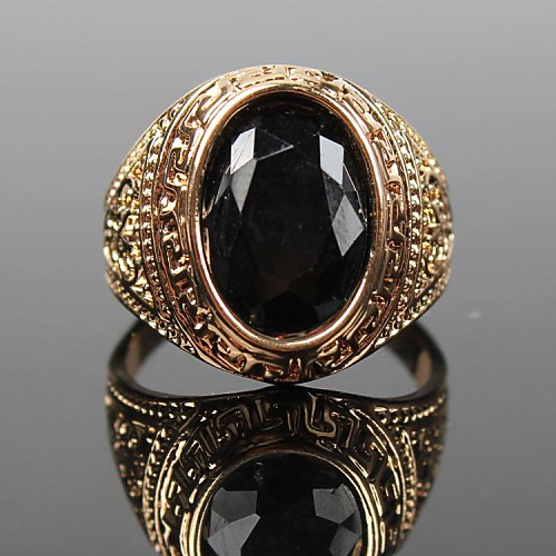 

Statement Ring Solitaire Gold / Black Alloy Magic Fashion Vintage Army / Men's