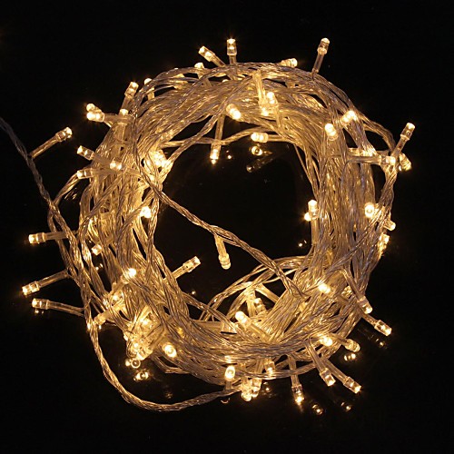 

10M 9.6W Flash 100-LED Warm WhiteCool White Light Strip Light Lamp Christmas light string (EU Plug , AC 220V)