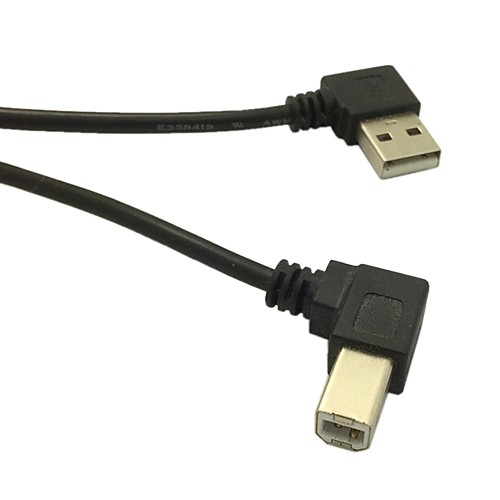 

0.5M Right Angled USB 2.0 A Male to B Angled Male 90 Degree Cable for Printer Scanner