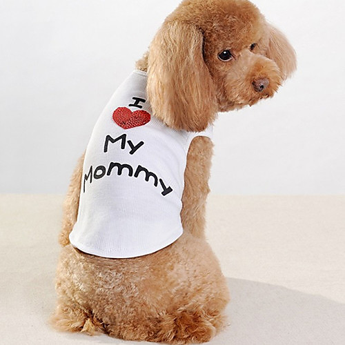 

Dog Shirt / T-Shirt Letter & Number Dog Clothes Puppy Clothes Dog Outfits White Costume for Girl and Boy Dog Cotton XXS XS S M L