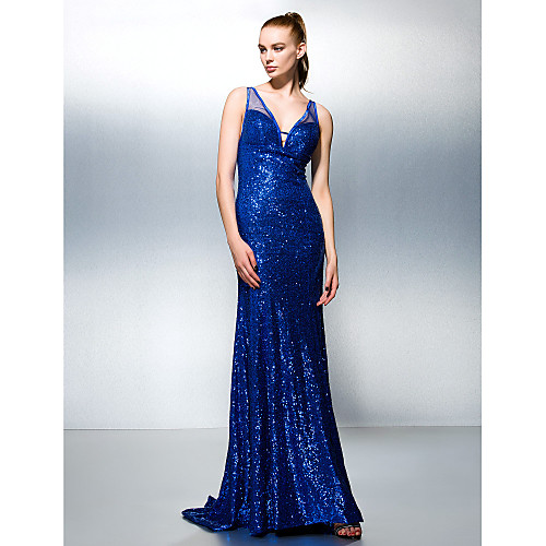 

TS Couture TS Couture A-line V-neck Sweep/Brush Train Sequined Evening Dress (1809167)