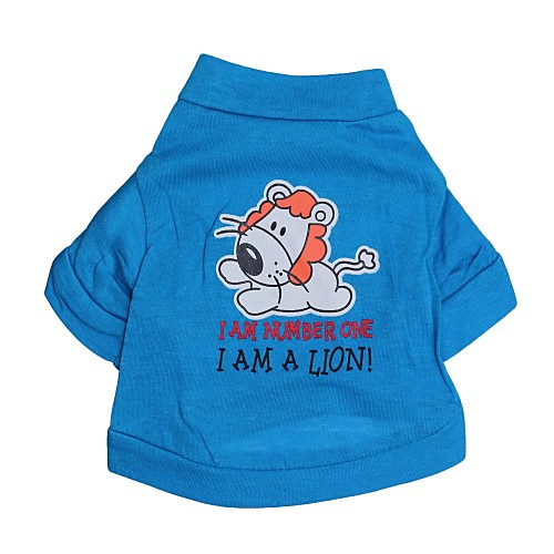 

Cat Dog Shirt / T-Shirt Cartoon Letter & Number Dog Clothes Puppy Clothes Dog Outfits Breathable Blue Costume for Girl and Boy Dog Cotton XS S M L
