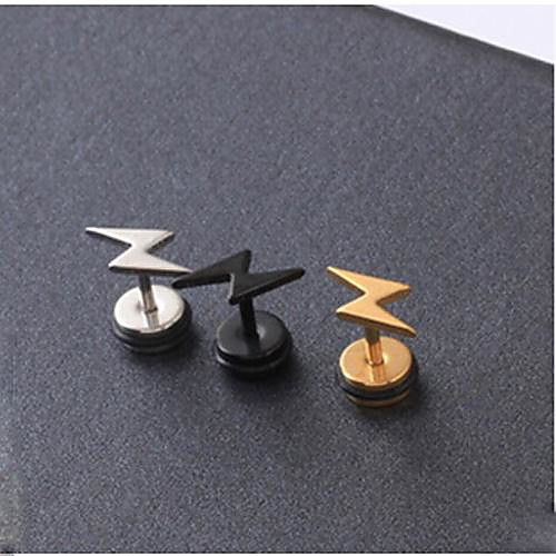 

Stud Earrings flat back Alphabet Shape Initial Titanium Steel Earrings Jewelry Golden / Silver / Black For Party Wedding Casual Daily
