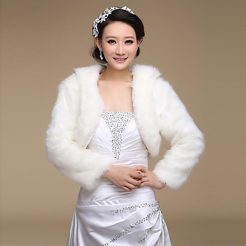 

Long Sleeve Coats / Jackets Faux Fur Wedding / Party Evening Wedding Wraps / Fur Wraps With