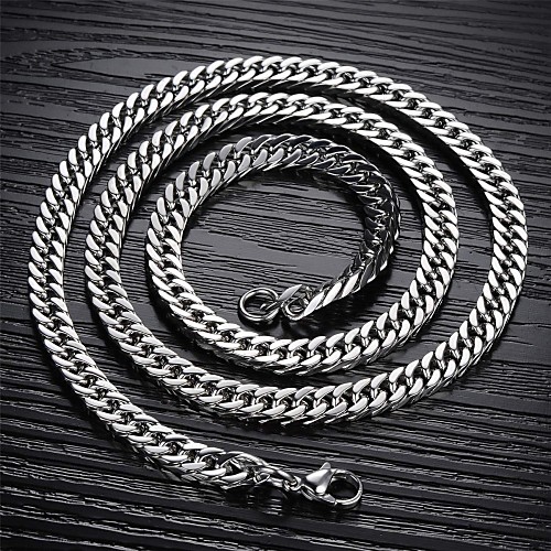 

Men's Chain Necklace Foxtail chain Mariner Chain Titanium Steel A B C Necklace Jewelry For Christmas Gifts Wedding Party Daily Casual Sports