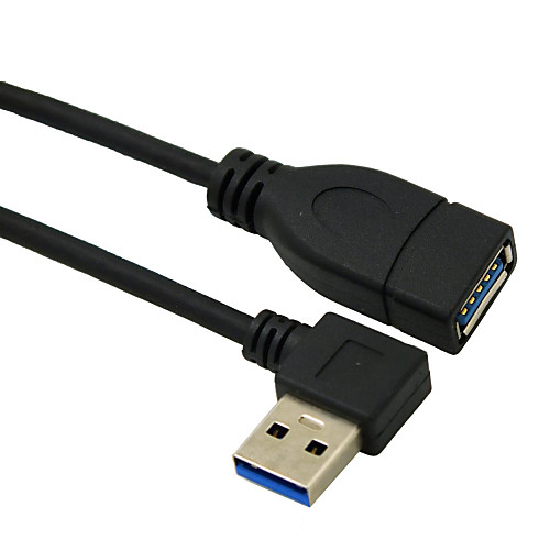 

0.1M 0.328FT Right Angled 90 Degrees USB 3.0 Male to Female Extension Cord Cable Free Shipping