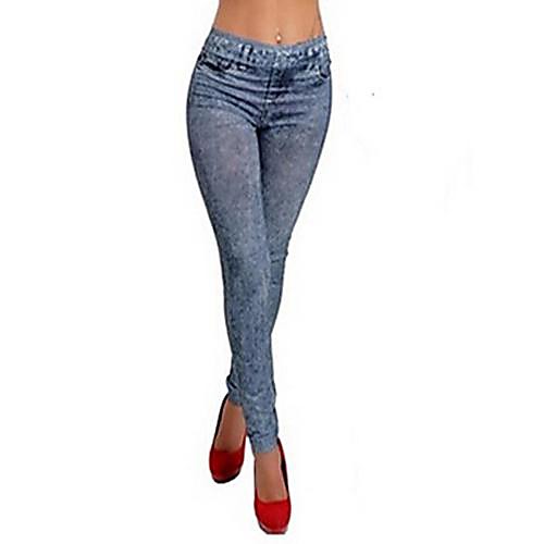 

Women's Denim Legging Solid Colored Black Blue One-Size / Skinny