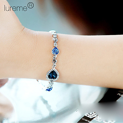

Women's Sapphire Crystal Charm Bracelet Layered Stacking Stackable Aquarius Ladies Multi Layer Alloy Bracelet Jewelry Royal Blue For Party Casual Daily Sports
