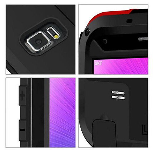 

Lovemei Кейс для Назначение SSamsung Galaxy Samsung Galaxy Note Водонепроницаемый / Защита от удара Чехол Сплошной цвет Металл для Note 4