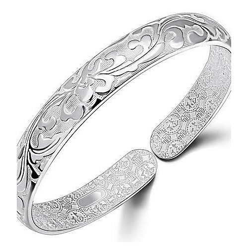 

Women's Cuff Bracelet Flower Unique Design Fashion Sterling Silver Bracelet Jewelry Silver For Christmas Gifts Wedding Party Daily Casual