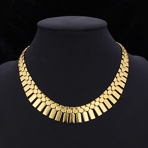 

Women's Choker Necklace Collar Necklace Vintage Necklace Tassel Chunky Statement Ladies Tassel Dubai Platinum Plated Gold Plated Yellow Gold Golden Silver Silver 3pcs Jewelry Set Golden 3pcs Jewelry