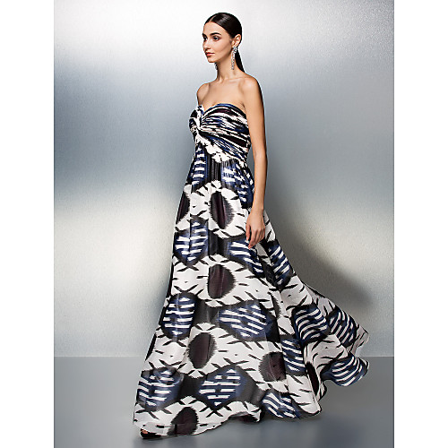 

Prom / Formal Evening Dress - Print Plus Sizes / Petite A-line Strapless Floor-length Chiffon