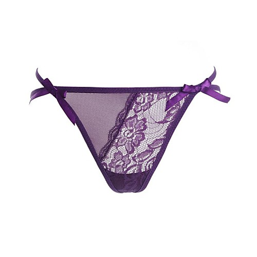 

Women's Lace Solid Colored G-strings & Thongs Panties / Ultra Sexy Panty Mid Waist Cotton Wine One-Size