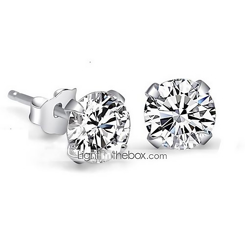 

Women's Crystal Synthetic Diamond Stud Earrings Round Cut Ladies Elegant Simple Style Bridal Blinging Small Sterling Silver Crystal Rhinestone Earrings Jewelry White For Party Wedding Casual Daily