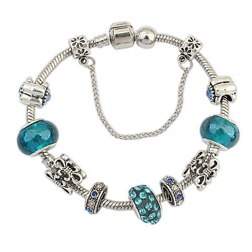 

Women's Charm Bracelet Ladies Unique Design Fashion European Rhinestone Bracelet Jewelry Silver-Blue For Christmas Gifts