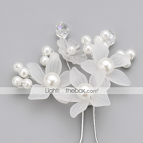 

Crystal / Imitation Pearl / Acrylic Tiaras / Hair Pin with 1 Piece Wedding / Special Occasion / Party / Evening Headpiece