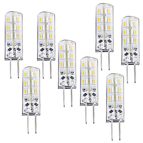 

8pcs 1 W LED Corn Lights 100-120 lm G4 T 24 LED Beads SMD 3014 Dimmable Warm White 12 V