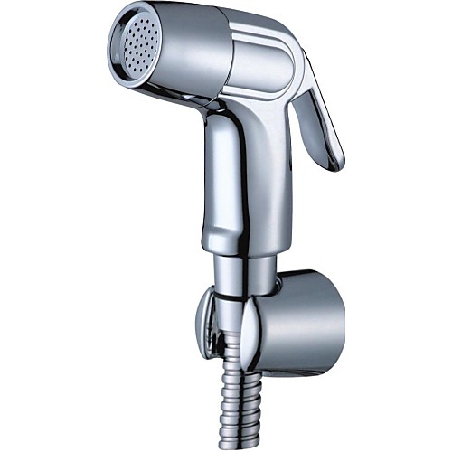 

Multifunction Bidet Faucet with Holder Chrome Toilet Handheld Bidet Sprayer Self-Cleaning Contemporary Silvery