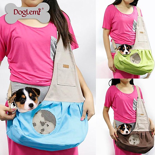 

Cat Dog Carrier Bag Travel Backpack Shoulder Messenger Bag Sling Shoulder Bag Portable Breathable Fabric Blue Pink Green