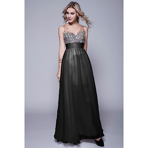 

Formal Evening Dress - Petite Sheath/Column Sweetheart / Straps Floor-length Chiffon