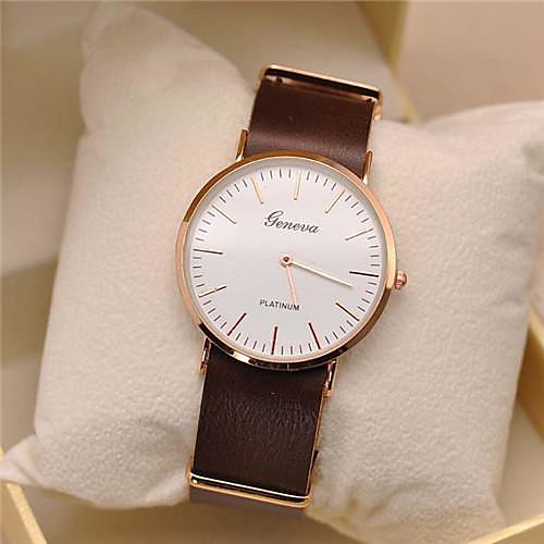 

Geneva Men's Wrist Watch Quartz Leather Black / Orange / Brown Casual Watch Analog Classic Minimalist Simple watch - Black Orange Brown One Year Battery Life / Tianqiu 377