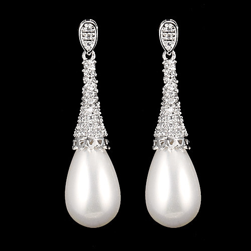 

Women's Drop Earrings Fashion Pearl Earrings Jewelry Silver For Daily 1pc