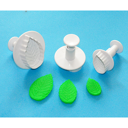 

3pcs Rose Leaf Plunger Cutter Cookies Cake Fondant Bakeware